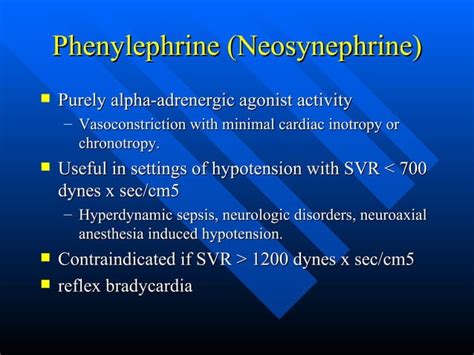 Vasopressors and inotropes