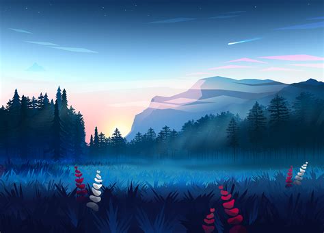 Mountains Digital Art Minimalist, HD Artist, 4k Wallpapers, Images, Backgrounds, Photos and Pictures