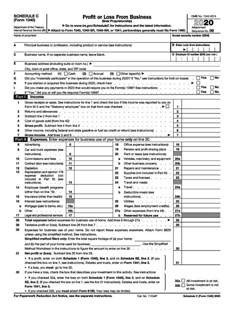 Schedule C 2023 Form - Printable Forms Free Online