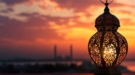 Vintage Ramadan Lantern Islamic Lamp Silhouette Background, Mosque ...