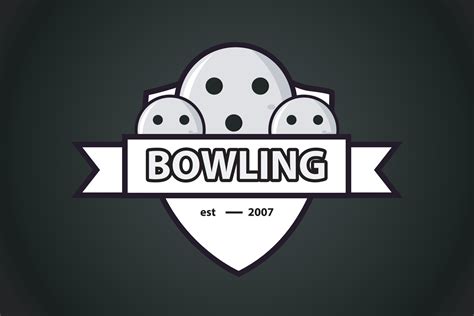 vector bowling logo badge logo design with modern style team bowling ...