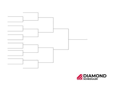 14-Team Single Elimination Bracket Printable | Diamond Scheduler