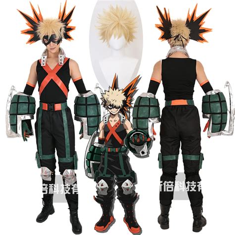 MHA Bakugo Cosplay Costume Katsuki Bakugou Outfit Fullset Gauntle Specialty Clothing, Shoes ...