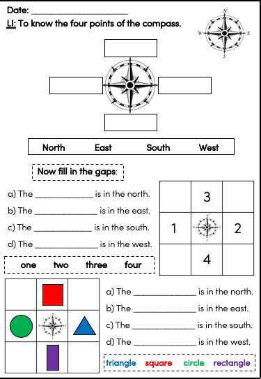 Directions North South East West Worksheet