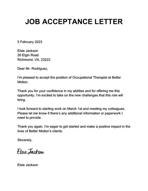 What Is A Job Acceptance Letter - Infoupdate.org