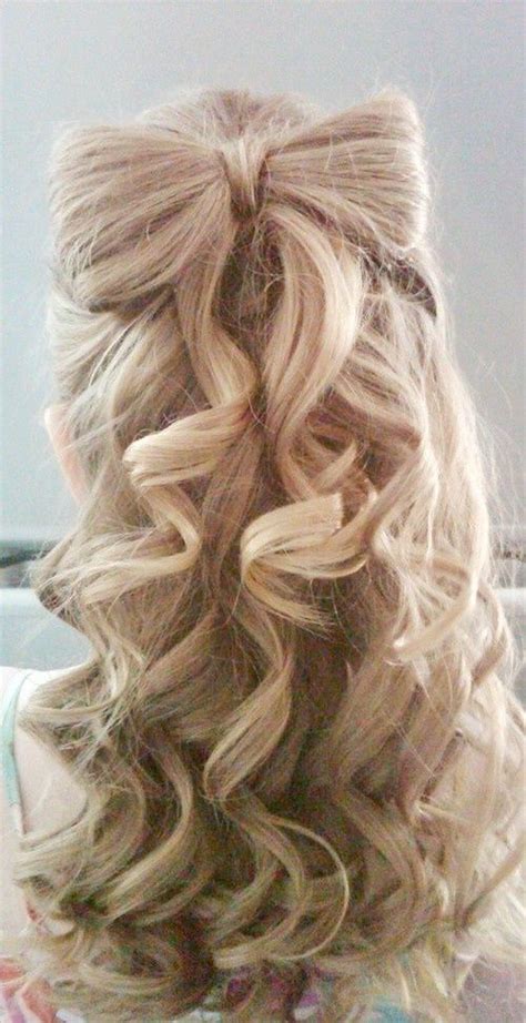 Long Blonde Curly Bow Homecoming and Prom Hairstyle » Homecoming ...