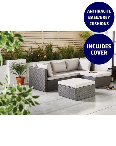 Anthracite & Grey Corner Sofa - ALDI UK