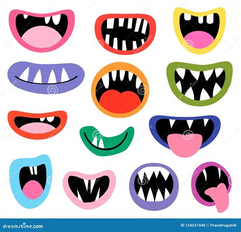 Funny Vector Monster Mouths, Open and Closed Stock Vector ...