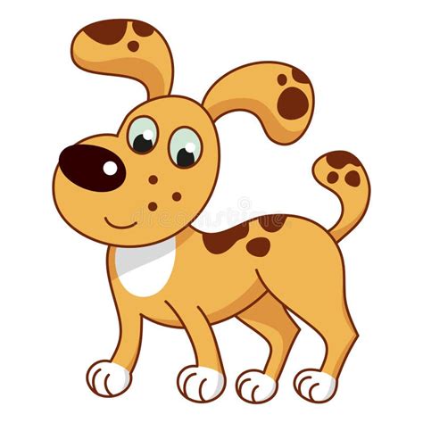 Cartoon Smiling Light Ginger Spotty Puppy, Cute Stock Vector - Image ...