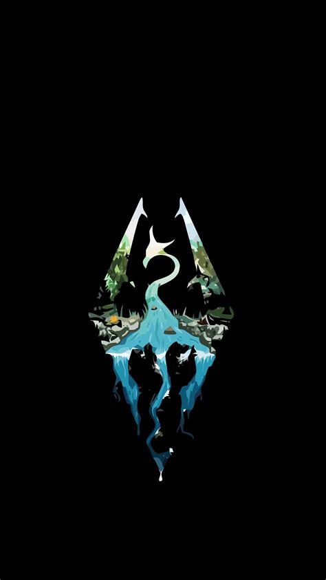 Phone wallpaper Skyrim logo - Tweaked for iPhone Lock Screen - Original ...