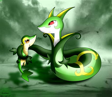 Snivy And Serperior by KairouZ on DeviantArt