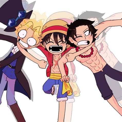 Sabo, Luffy and Ace Reunion! by SugaAbah on DeviantArt