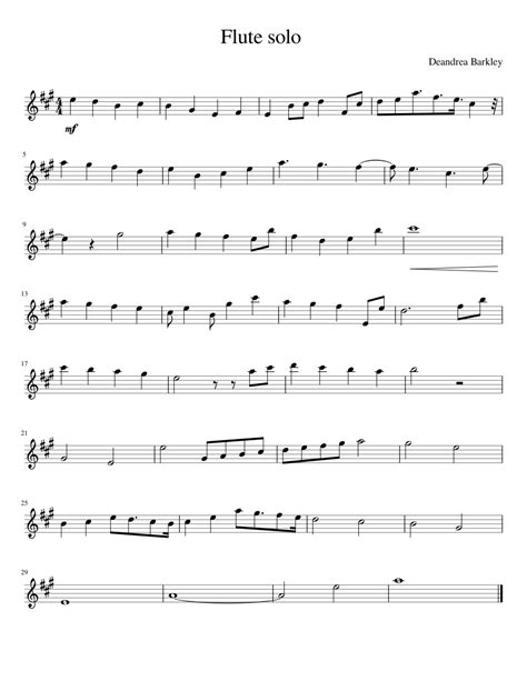 Flute solo Sheet music for Flute | Download free in PDF or MIDI | Musescore.com