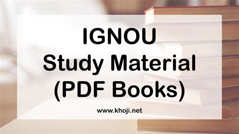 Download IGNOU MCOM Study Material (English Medium) in PDF | KHOJINET