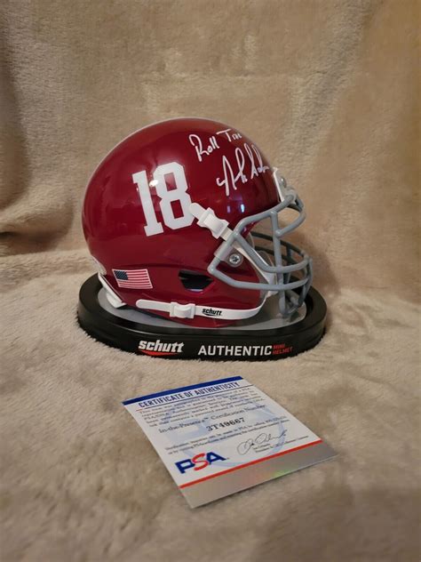 Nick Saban Autographed Signed Autograph Alabama Schutt Authentic Mini Helmet Inscribed W/PSA