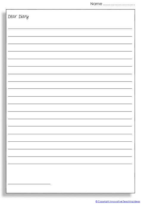 Reading Diary Template | Classles Democracy