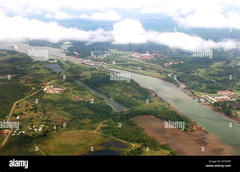 aerial view of the Panama Canal, Panama Stock Photo - Alamy