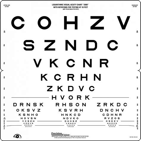 SLOAN Distance High Contrast Fold Eye Chart - Precision Vision