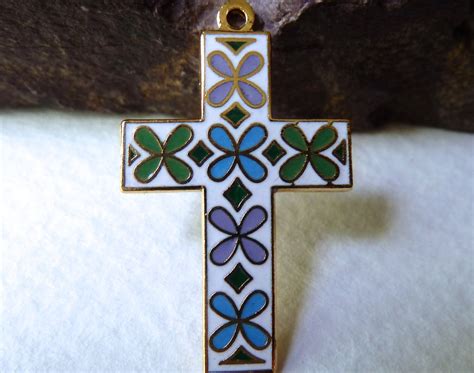 6 Small Enamel Cross Charms, Religious Charms, Christian Charms, Catholic Charms – Lavender ...