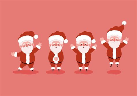 four santa claus 4959641 Vector Art at Vecteezy