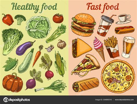 Junk Food Vs Healthy Food Posters For Kids