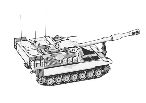 Premium Vector | Military tank sketch white background vector