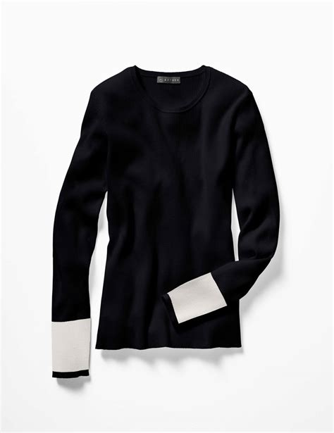 Rib-Knit Crew Sweater - Jet Black