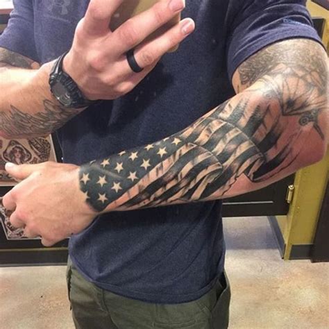 Airy Bald Eagle Arm Tattoo American Flag Tattoos Designs American Flag ...