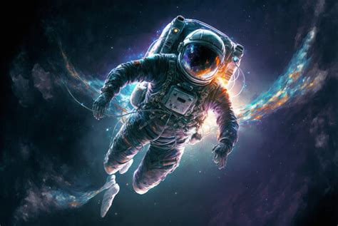 Astronaut Floating In Space Art