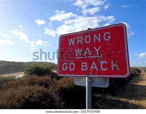 Wrong Way Go Back Sign Concept Stock Photo 1057921988 | Shutterstock