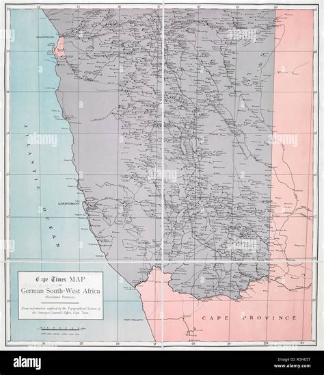 A map of German South-West Africa, Southern portion. . "Cape Times" Map of German South-West ...