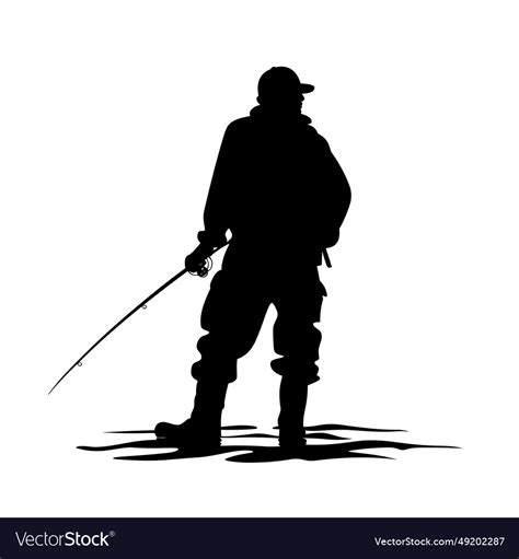 Fisherman black icon on white background Vector Image