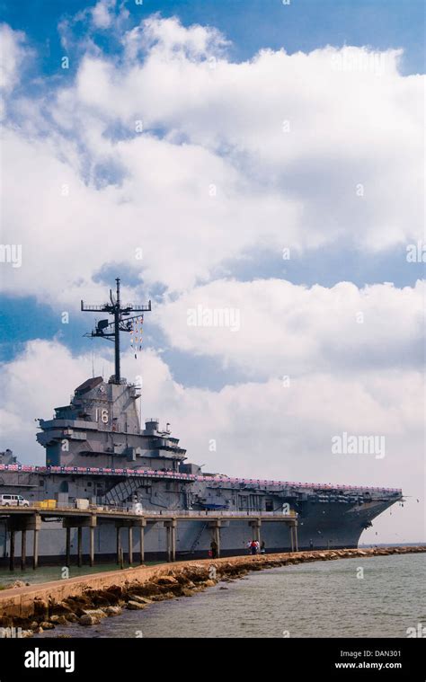 USA, Texas, USS Lexington serving as museum in Corpus Christi Stock ...