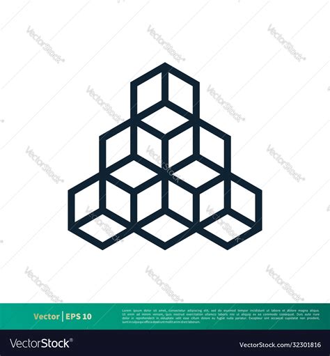 Cube icon logo template design eps 10 Royalty Free Vector