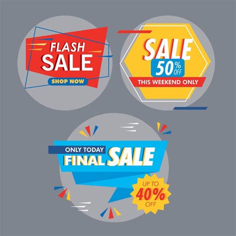 three commercial sale banners 11092780 Vector Art at Vecteezy