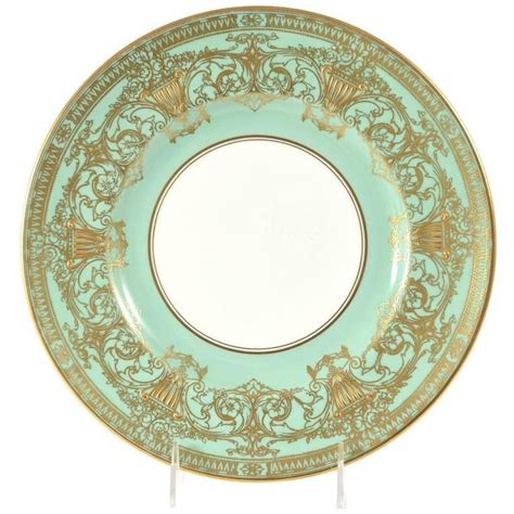 Set Ten Stunning Turquoise Elaborately Gilded Dinner/Presentation Plates | Unique plates, Plates ...