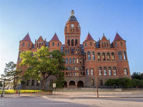 Dallas County Courthouse with clear, blue sky behind. Stock Photo | Adobe Stock