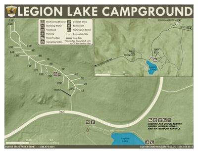 Custer State Park - Legion Lake Campground map by South Dakota Game ...