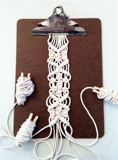 clipboard and clothespins for easy macrame | Macrame, Macrame projects, Macrame diy