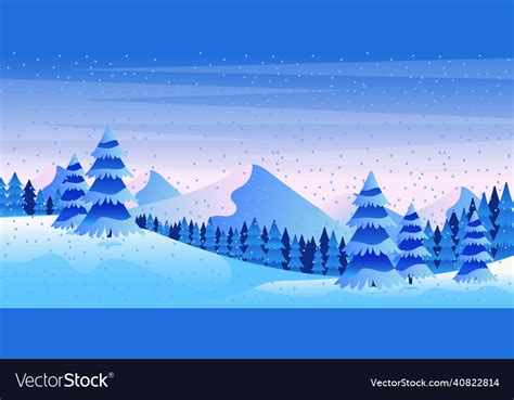 Winter forest Royalty Free Vector Image - VectorStock