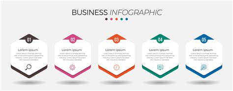 5 step business infographic with hexagons 1108284 Vector Art at Vecteezy