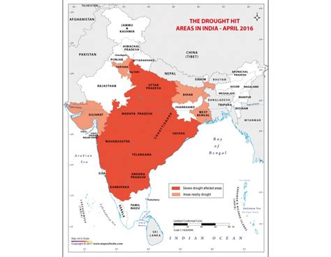 Buy India Drought Prone Areas 2016 Map Online