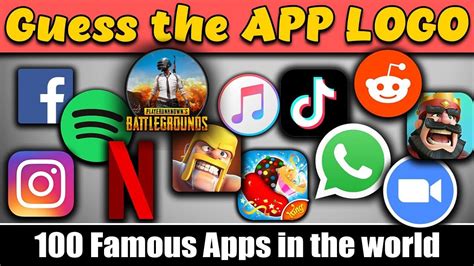 Guess the App Logo in 3 seconds..! | 100 Famous App logos in the world ...