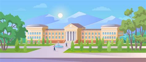 University Campus Cartoon