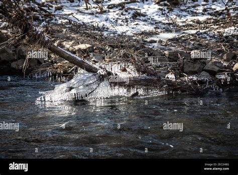 wild river in winter with spray Stock Photo - Alamy