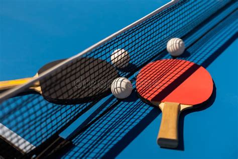 Table Tennis Ball and Bat. stock photo. Image of challenge - 253129336