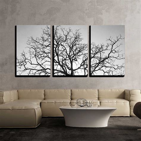 Black And White Tree Canvas Wall Art - GESTUQZ