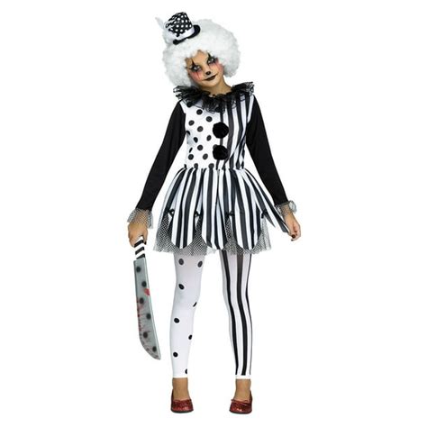 Girls Freak show Killer Clown Tutu Dress and Hat Halloween Tights Child Costume - Walmart.com ...