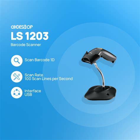 BARCODE SCANNER ZEBRA (MOTOROLA) LS 1203 USB AUTO SENSE - Toko Alat Kasir, Barcode Scanner dan ...