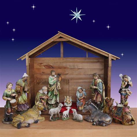30-Inch 14-Piece Artisan Nativity Set with Stable